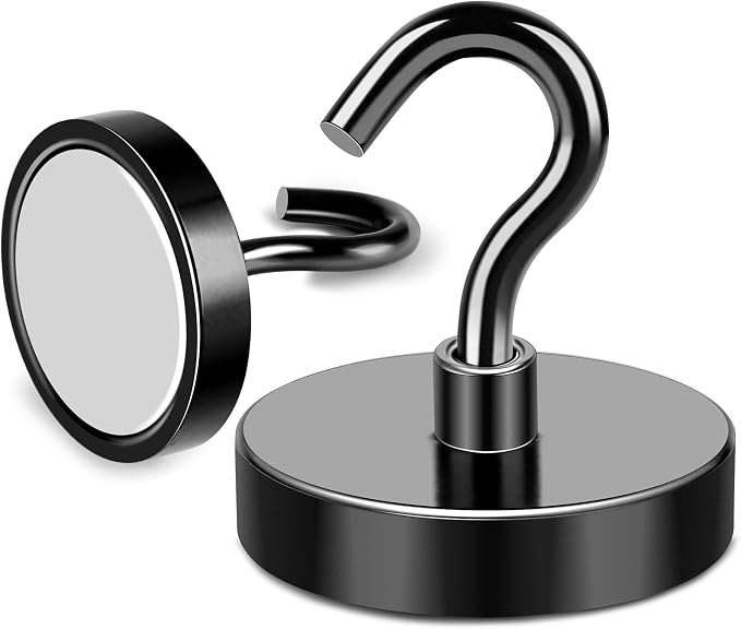 MIKEDE Black Magnetic Hooks Heavy Duty, 170LB+ Strong Neodymium Magnets - Image 6