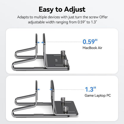 TECKNET Vertical Laptop Stand, Adjustable Aluminum Laptop Stand, Space-Saving - Image 5