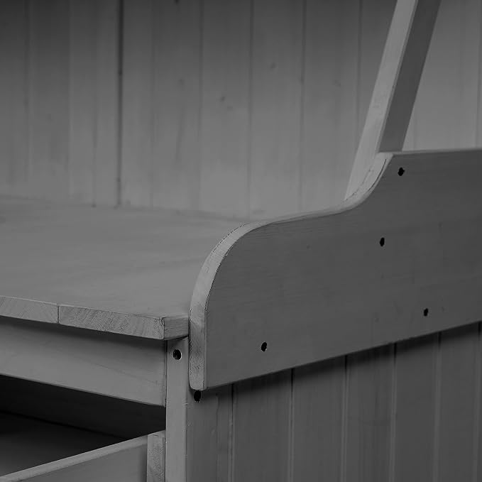 Merax Potting Bench Table with Cabinet and Open Shelves, Garden Potting Bench - Image 7