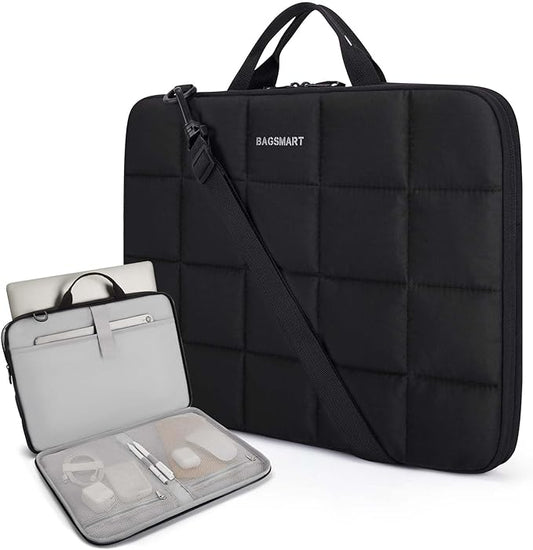 BAGSMART Laptop Case with Handle, Puffy Laptop Sleeve Bag by BAGSMART