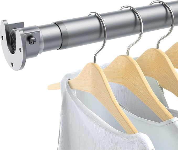 Closet Rods for Hanging Clothes, 17 to 39 Inches No-Cut Stepless Adjustable by ForYourHome