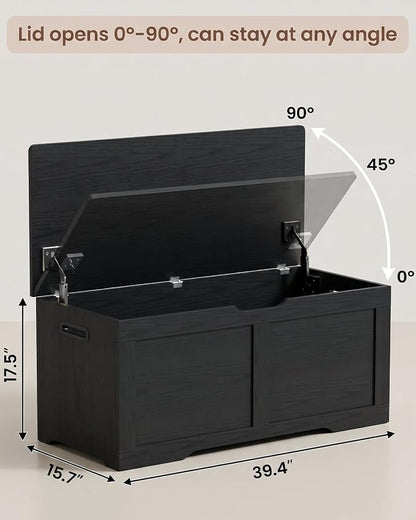 Timberer 39.4" Wooden Storage Chest, Extra Large Storage Trunk | Storage Bench - Image 3