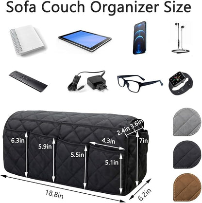 Sofa Armrest Organizer Non-Slip Arm Chair Bedside Caddy Storage Organizer - Image 2