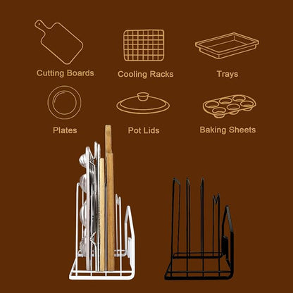 SUNFICON Cutting Board Rack Chopping Board Organizer Stand Holder Kitchen - Image 8