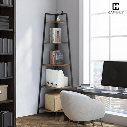 CAPHAUS 6-Tier Corner Shelf Stand, Tall Display Shelves, Ladder Corner Wood - Image 7