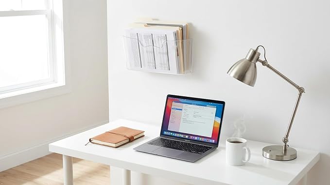 Simple Houseware Clear Wall Mount Single Pocket Hanging File Holder - Image 6