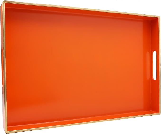Spsyrine Orange Decorative Serving Tray by Spsyrine
