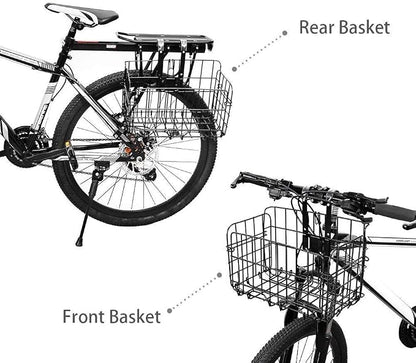 HOMEE Folding Rear Bike Basket Wire Mesh Fold-Up Detachable Front Bag Rear | - Image 2
