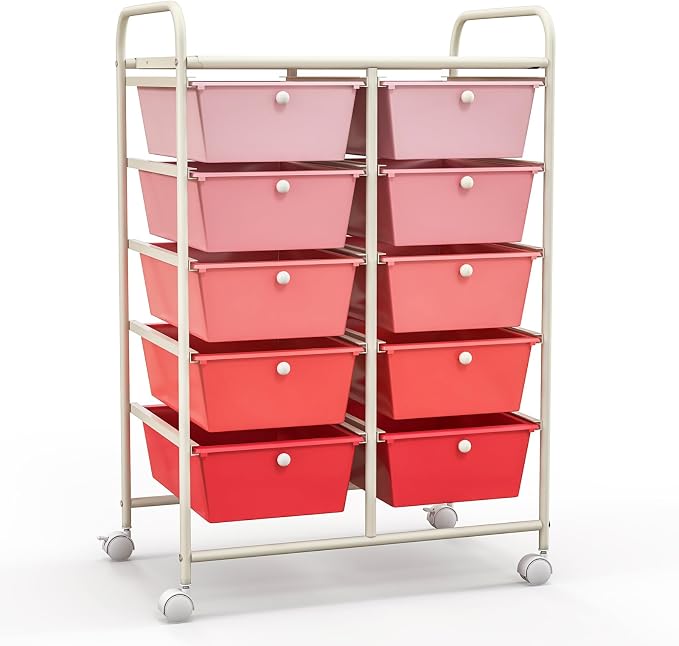 Giantex 10 Drawers Rolling Cart, Classroom Organizers, Storage Cart - Image 10