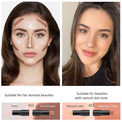evpct 4 Colors Contour Stick Makeup Set, Cream Concealer Stick Contouring - Image 3