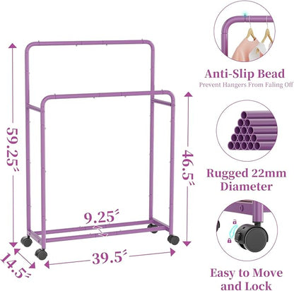 Simple Trending Clothing Clothes Rack Double Rods - Image 5
