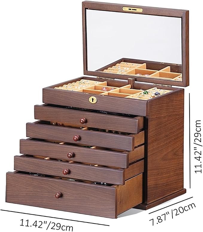 Vintage Rustic Wooden Jewelry Organizer boxes - Image 6