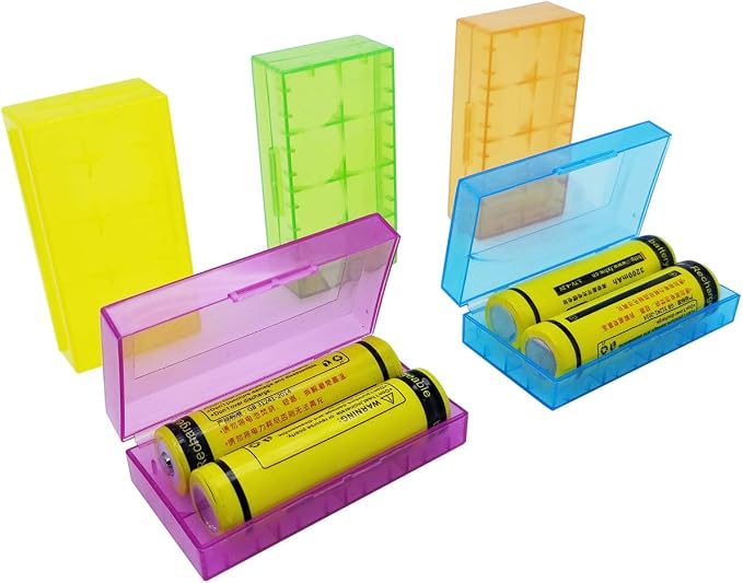 5 PCS Clear Colorful Battery Storage Case Holder Organizer by SACKORANGE
