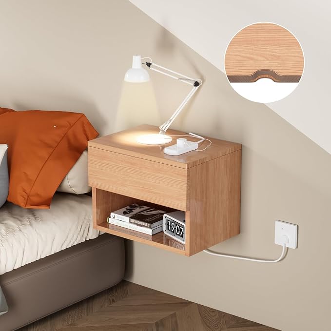 Floating Nightstand, Modern Wall Mounted Bedside Table - Image 3