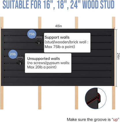 Slatwall Panels 4'x 4' Garage Slat Wall Storage Systems, Slat Wall Paneling - Image 6