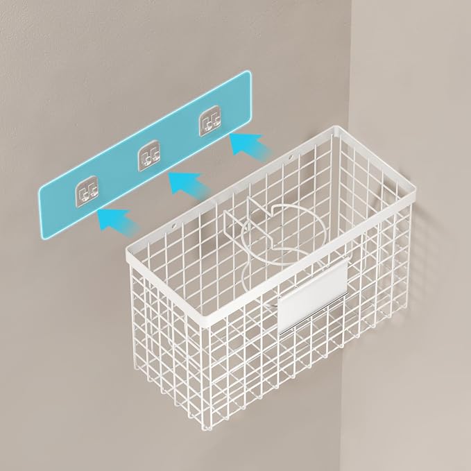 Voldra Hair Dryer Holder Cabinet Door, Adhesive Hair Tool Organizer Wall Mount - Image 8