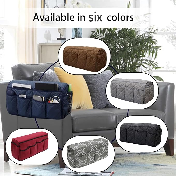 Armchair Caddy, Non Slip Sofa Armrest Organizer, Couch Armrest Remote Control - Image 6