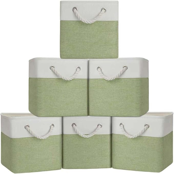 Cube Storage Bins, Collapsible Fabric Storage Cubes Bins, 11 Inch Cube Storage by BOFUGA