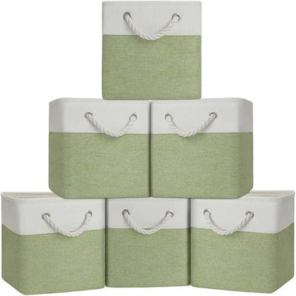 Cube Storage Bins, Collapsible Fabric Storage Cubes Bins, 11 Inch Cube Storage by BOFUGA