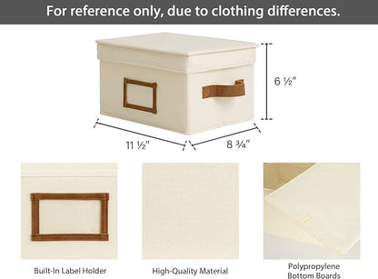 StorageWorks Storage Bins with Lids, Decorative Storage Boxes with Lid and PU - Image 2