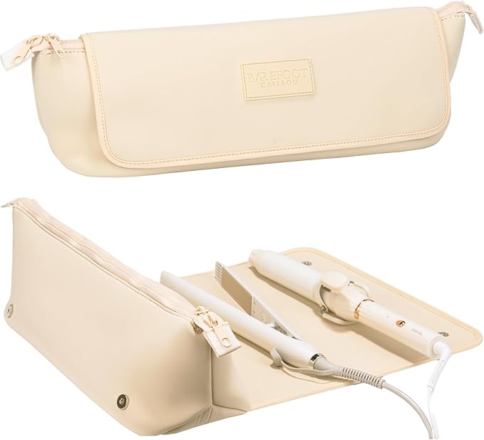 BAREFOOT CARIBOU Hair Tools Travel Bag and Heat Resistant Mat by BarefootCaribou