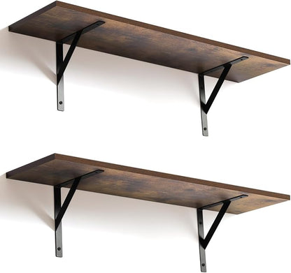 Tectocker-DOU 2 Pc Deep Floating Shelves ; Wall Mounted Hanging Shelves by Tectocker-DOU