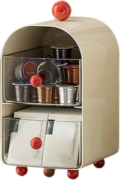 Multi-Compartment Tray for Coffee Pods & Tea Bags Space-Saving Kitchen/Desktop by Unknown