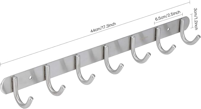 Towel Hook Rack Brushed Nickel - Image 3