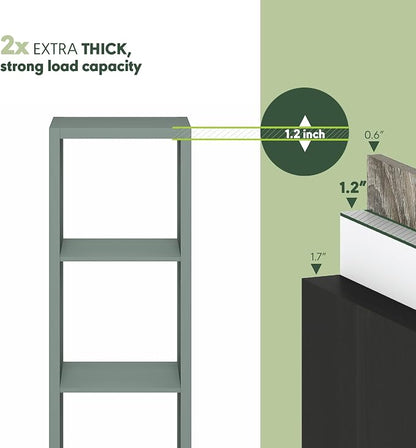 Furinno Cubicle Book Shelf, 3-Cube Bookshelf, Extra Thick Frame Horizontally & - Image 6