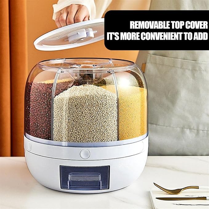 Dry Grain & Rice Storage Container - 12L Separate Rice Bucket Cereal Dispenser - Image 6