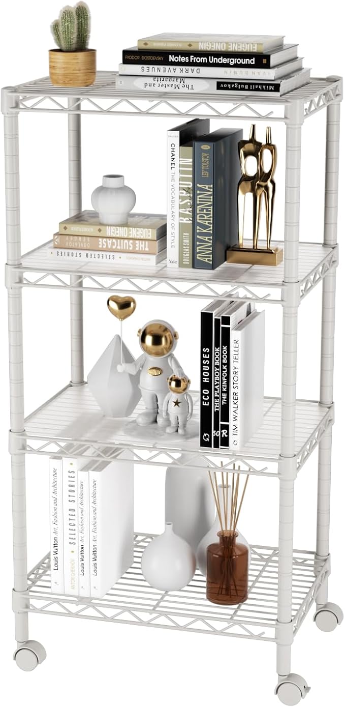 SINGAYE 4 Small Shelves Storage Shelf Wire Shelving Unit Metal Shelf Adjustable - Image 7