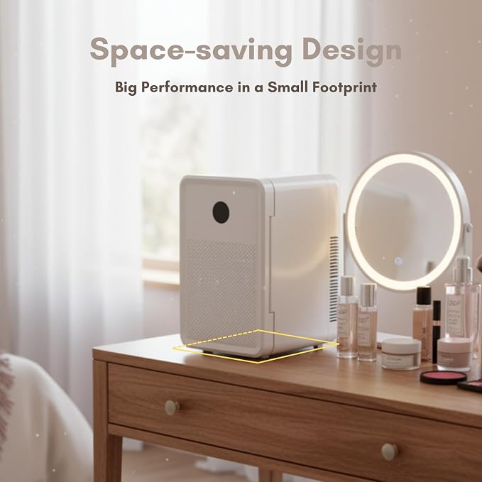 13L/22L Mini Fridge for Bedroom, Non-condensing Small Skincare Fridge, 110V/12V - Image 9