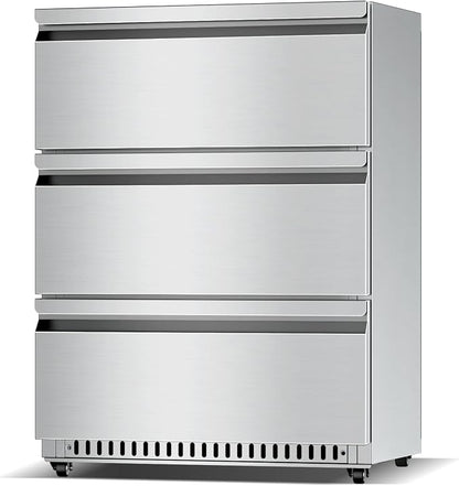 Drawer Refrigerator Outdoor Under Counter Stainless Steel 3 Drawers Beverage by Unknown