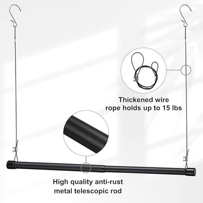 INFLATION Adjustable Closet Rod 15-25 Inch Width, 35 Inch Height Black Stylish - Image 3