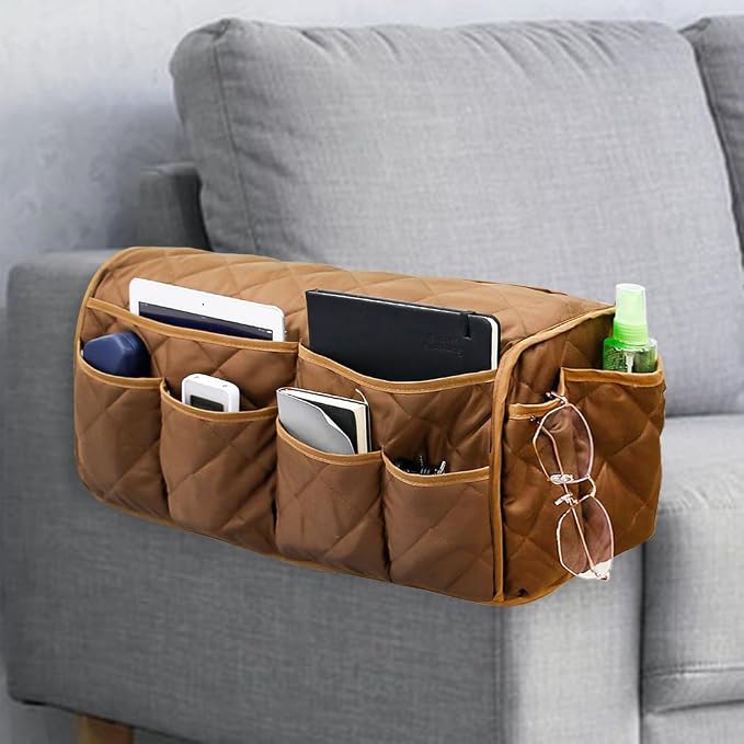 Armchair Caddy, Non Slip Sofa Armrest Organizer, Couch Armrest Remote Control by ORIMIDA