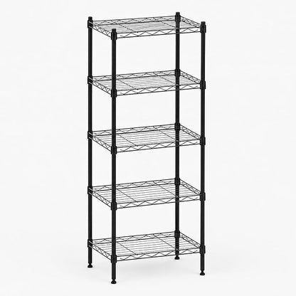 5 Tier Storage Shelves, Metal Wire Shelving Unit, Heavy Duty Adjustable Shelf by ORCHIDLEAF-HOME
