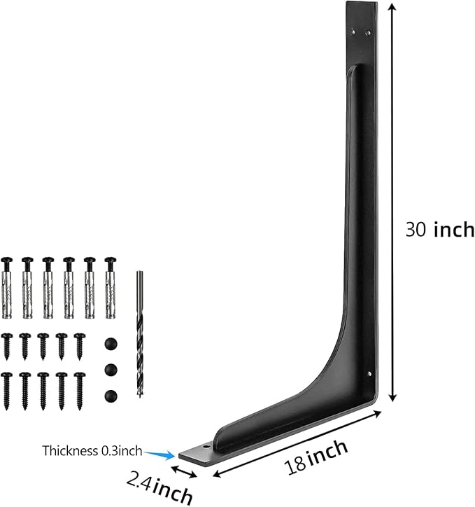 30"x 18"Shelf Brackets, L Shelf Brackets, die-cast Formation, Vertical Angle - Image 2