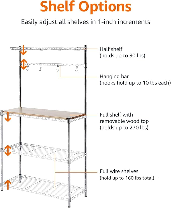 Amazon Basics 3 Tier Sturdy Baker's Rack - Image 4