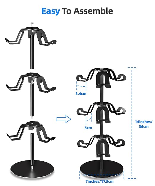 Aluminum Alloy Controller Holder 3 Layers, 360 Degree Rotation Tier, Gaming - Image 2