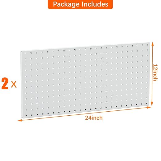 TORACK 2-Pack 12x24 inch Metal Pegboard Panels - Image 3