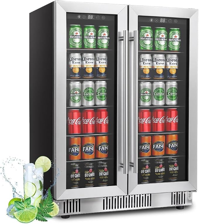 Wine and Beverage Refrigerator, Dual Zone Beverage Cooler Under Counter by Stopsad