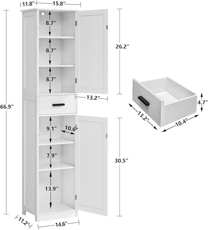 WEENFON Tall Bathroom Cabinet, Storage Cabinet - Image 3