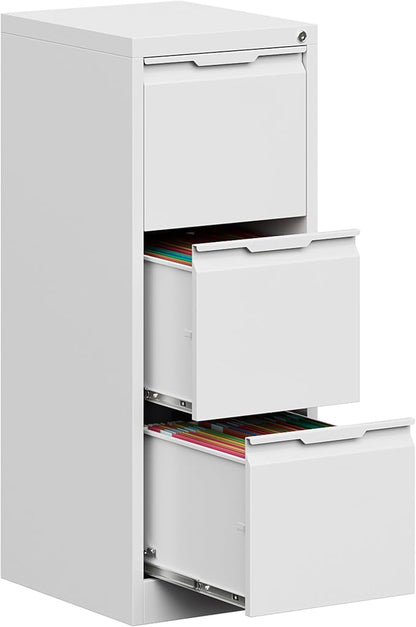 3 Drawer File Cabinet with Lock, Vertical Filing Cabinets by Kooyon