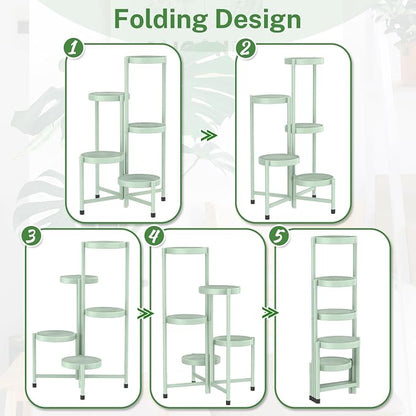 iDavosic.ly Plant Stand Indoor Outdoor, 5 Tier Corner Metal Flower Display - Image 9