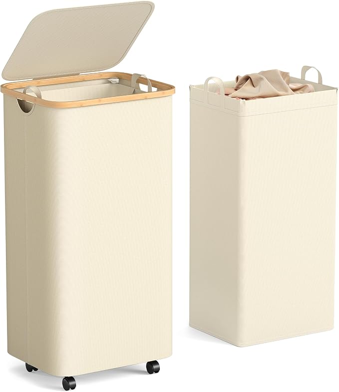 Yecaye 100L Large Capacity Laundry Hamper – Foldable Rolling Laundry Basket by Yecaye
