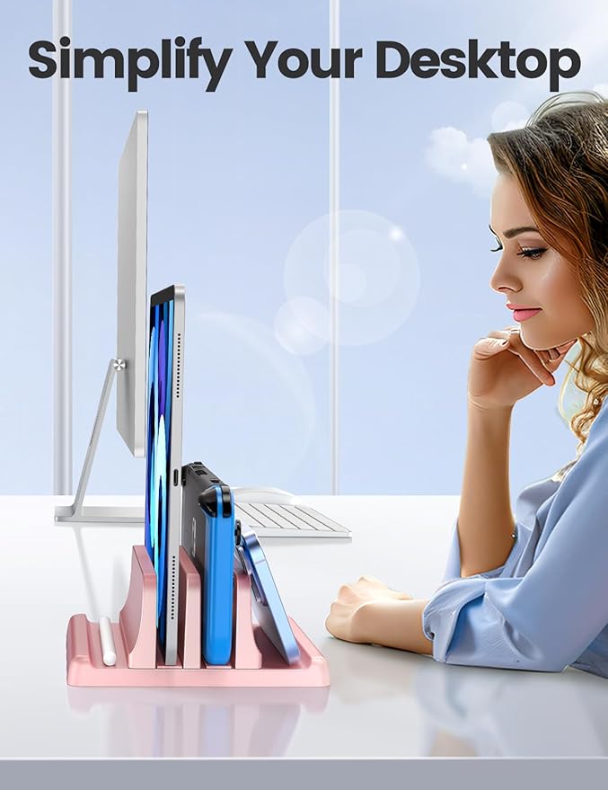 Vaydeer Vertical Laptop Stand for Desk, Dual Slots Plastic Laptop Holder - Image 6