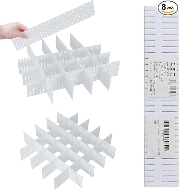 ALBAD Plastic Drawer Dividers Adjustable Drawer Organizer Dividers Separator by Albad