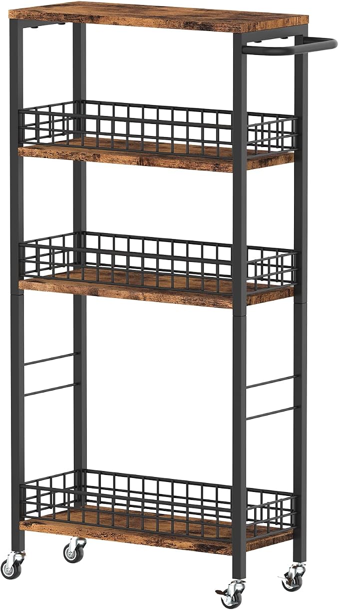 NOVIMANGO Slim Storage Cart Rolling Kitchen Cart by NORCEESAN
