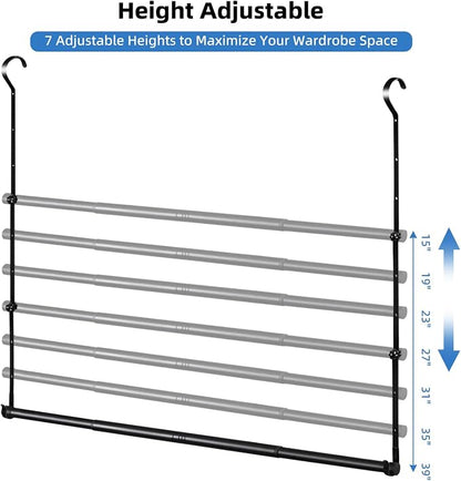 Hanging Closet Rods, Adjustable Height & Width Closets Bar Lower Extender - Image 2