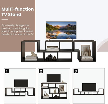 Recaceik Cube Bookshelf 2 Shelf Bookcase L-Shaped TV Console Stand Modern - Image 6